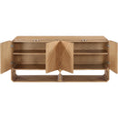  Meridian Parker Natural Solid Wood And Ash Veneer Sideboard / Buffet IMAGE 3