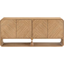  Meridian Parker Natural Solid Wood And Ash Veneer Sideboard / Buffet IMAGE 4