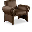 Meridian Fleurette Brown Velvet Accent Chair IMAGE 1