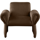 Meridian Fleurette Brown Velvet Accent Chair IMAGE 4