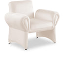  Manufacturer Color_Cream -- Fleurette Cream Velvet Upholstered Accent Chair IMAGE 1