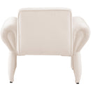  Manufacturer Color_Cream -- Fleurette Cream Velvet Upholstered Accent Chair IMAGE 3