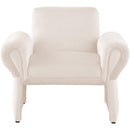  Manufacturer Color_Cream -- Fleurette Cream Velvet Upholstered Accent Chair IMAGE 4