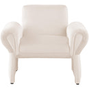 Meridian Fleurette Cream Velvet Accent Chair IMAGE 4