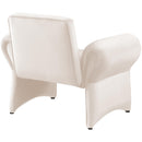  Manufacturer Color_Cream -- Fleurette Cream Velvet Upholstered Accent Chair IMAGE 5