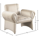  Manufacturer Color_Cream -- Fleurette Cream Velvet Upholstered Accent Chair IMAGE 8