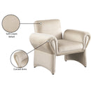  Manufacturer Color_Cream -- Fleurette Cream Velvet Upholstered Accent Chair IMAGE 9