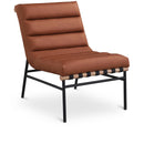 Meridian Burke Cognac Vegan Leather Accent Chair IMAGE 1