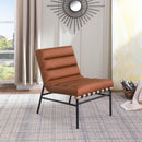  Manufacturer Color_Cognac -- Burke Cognac Boucle Fabric Upholstered Accent Chair IMAGE 2