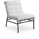 Meridian Burke Cream Boucle Fabric Accent Chair IMAGE 1