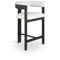  Color_Cream -- Romeo Cream Vegan Leather Upholstered Counter Stool IMAGE 1