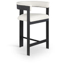  Color_Cream -- Romeo Cream Vegan Leather Upholstered Counter Stool IMAGE 1
