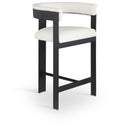 Meridian Romeo Cream Vegan Leather Counter Stool IMAGE 1