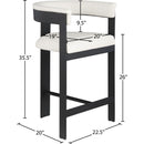  Color_Cream -- Romeo Cream Vegan Leather Upholstered Counter Stool IMAGE 7