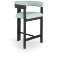  Color_Mint -- Romeo Mint Green Vegan Leather Upholstered Counter Stool IMAGE 1