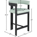  Color_Mint -- Romeo Mint Green Vegan Leather Upholstered Counter Stool IMAGE 7