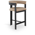  Color_Tan -- Romeo Tan Vegan Leather Upholstered Counter Stool IMAGE 1