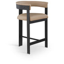 Meridian Romeo Tan Vegan Leather Counter Stool IMAGE 1