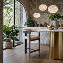  Color_Tan -- Romeo Tan Vegan Leather Upholstered Counter Stool IMAGE 2