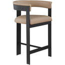  Color_Tan -- Romeo Tan Vegan Leather Upholstered Counter Stool IMAGE 3