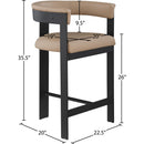  Color_Tan -- Romeo Tan Vegan Leather Upholstered Counter Stool IMAGE 7