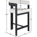  Color_Cream -- Romeo Cream Vegan Leather Upholstered Counter Stool IMAGE 7