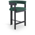  Color_Green -- Romeo Green Vegan Leather Upholstered Counter Stool IMAGE 1