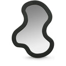  Meridian Oblique Black Acacia Wood Frame Mirror IMAGE 1
