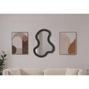  Meridian Oblique Black Acacia Wood Frame Mirror IMAGE 2