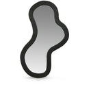 Meridian Oblique Black Acacia Wood Frame Mirror IMAGE 1