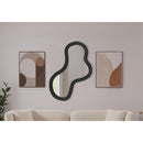  Meridian Oblique Black Acacia Wood Frame Mirror IMAGE 2