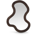  Meridian Oblique Brown Acacia Wood Frame Mirror IMAGE 1