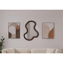  Meridian Oblique Brown Acacia Wood Frame Mirror IMAGE 2