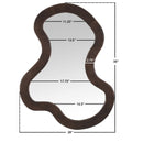 Meridian Oblique Brown Acacia Wood Frame Mirror IMAGE 9