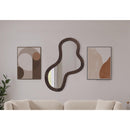  Meridian Oblique Brown Acacia Wood Frame Mirror IMAGE 2