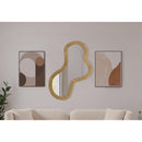  Meridian Oblique Oak Acacia Wood Frame Mirror IMAGE 2