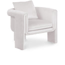 Meridian Sloan Cream Velvet Accent Chair IMAGE 1