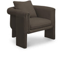  Manufacturer Color_Brown -- Stylus Brown Boucle Fabric Upholstered Accent Chair IMAGE 1