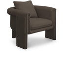 Meridian Stylus Brown Boucle Fabric Accent Chair IMAGE 1