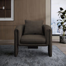 Meridian Stylus Brown Boucle Fabric Accent Chair IMAGE 2