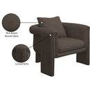  Manufacturer Color_Brown -- Stylus Brown Boucle Fabric Upholstered Accent Chair IMAGE 9