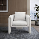  Manufacturer Color_Cream -- Stylus Cream Boucle Fabric Upholstered Accent Chair IMAGE 2