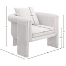 Meridian Stylus Cream Boucle Fabric Accent Chair IMAGE 8