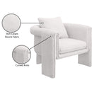  Manufacturer Color_Cream -- Stylus Cream Boucle Fabric Upholstered Accent Chair IMAGE 9