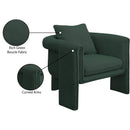  Manufacturer Color_Green -- Stylus Green Boucle Fabric Upholstered Accent Chair IMAGE 9