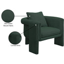Meridian Stylus Green Boucle Fabric Accent Chair IMAGE 9