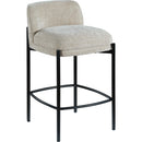 Meridian Burton Beige Chenille Fabric Stool IMAGE 1