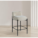 Meridian Burton Beige Chenille Fabric Stool IMAGE 2