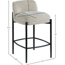 Meridian Burton Beige Chenille Fabric Stool IMAGE 8