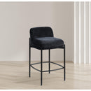  Color_Black -- Burton Black Chenille Fabric Upholstered Counter Stool IMAGE 2